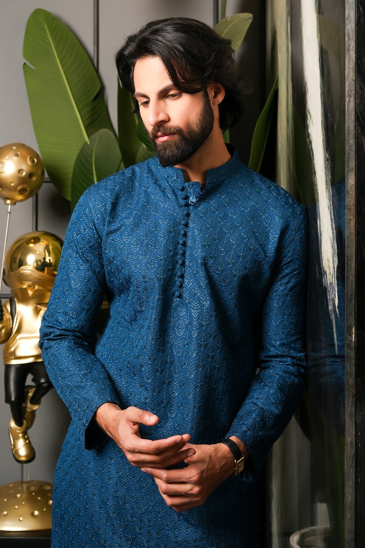 Blue Designer Kurta Pajama