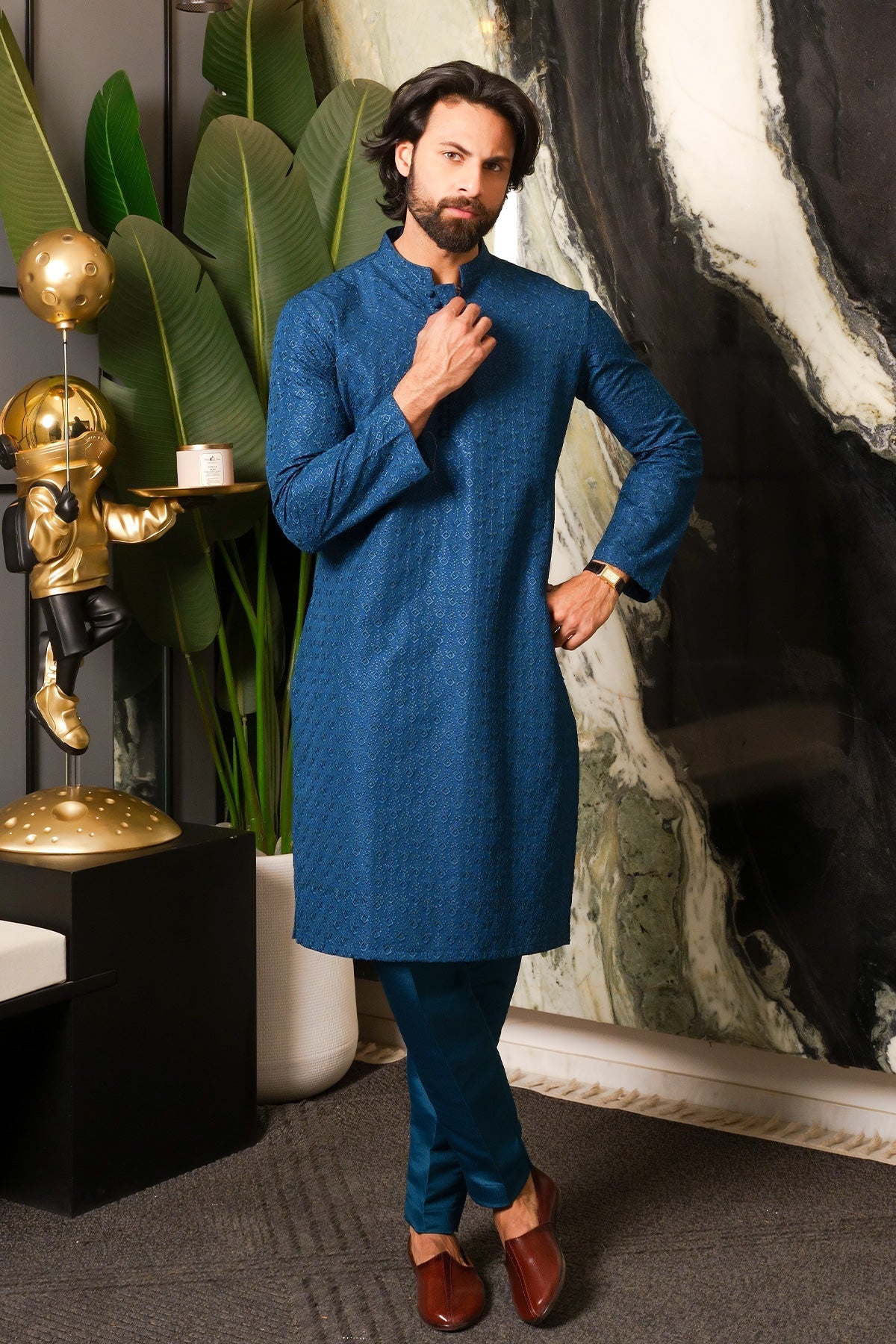 Blue Designer Kurta Pajama