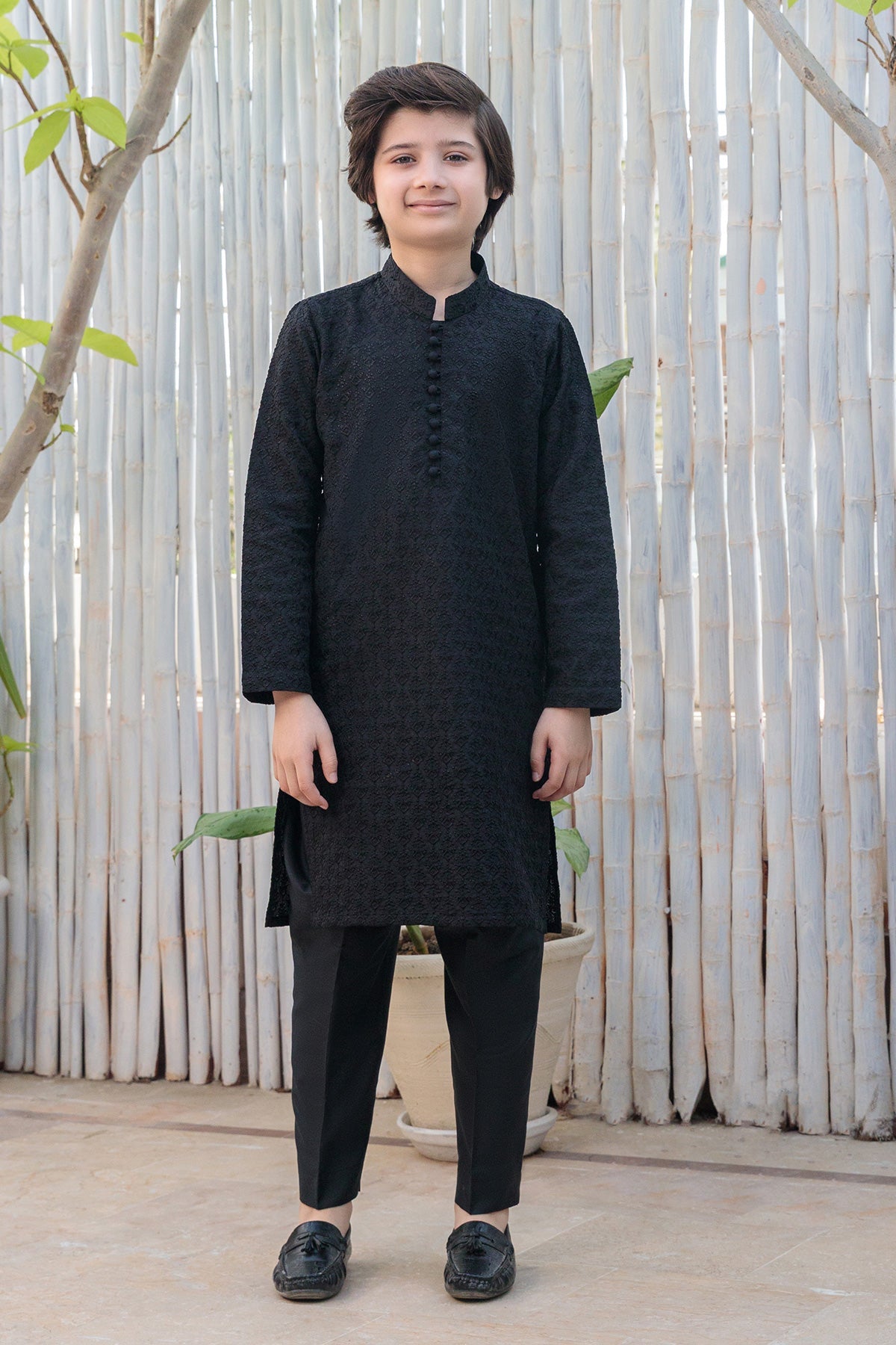 Kids Black Designer Kurta Pajama