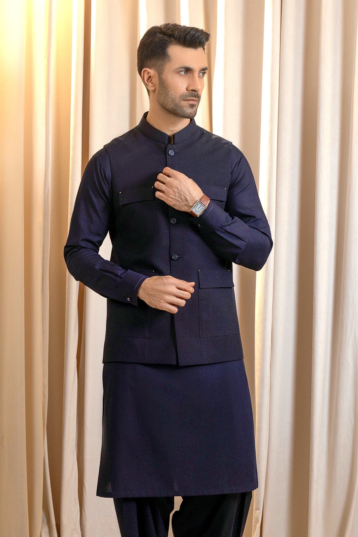 Men’s Deep Blue Waistcoat Waistcoat Set