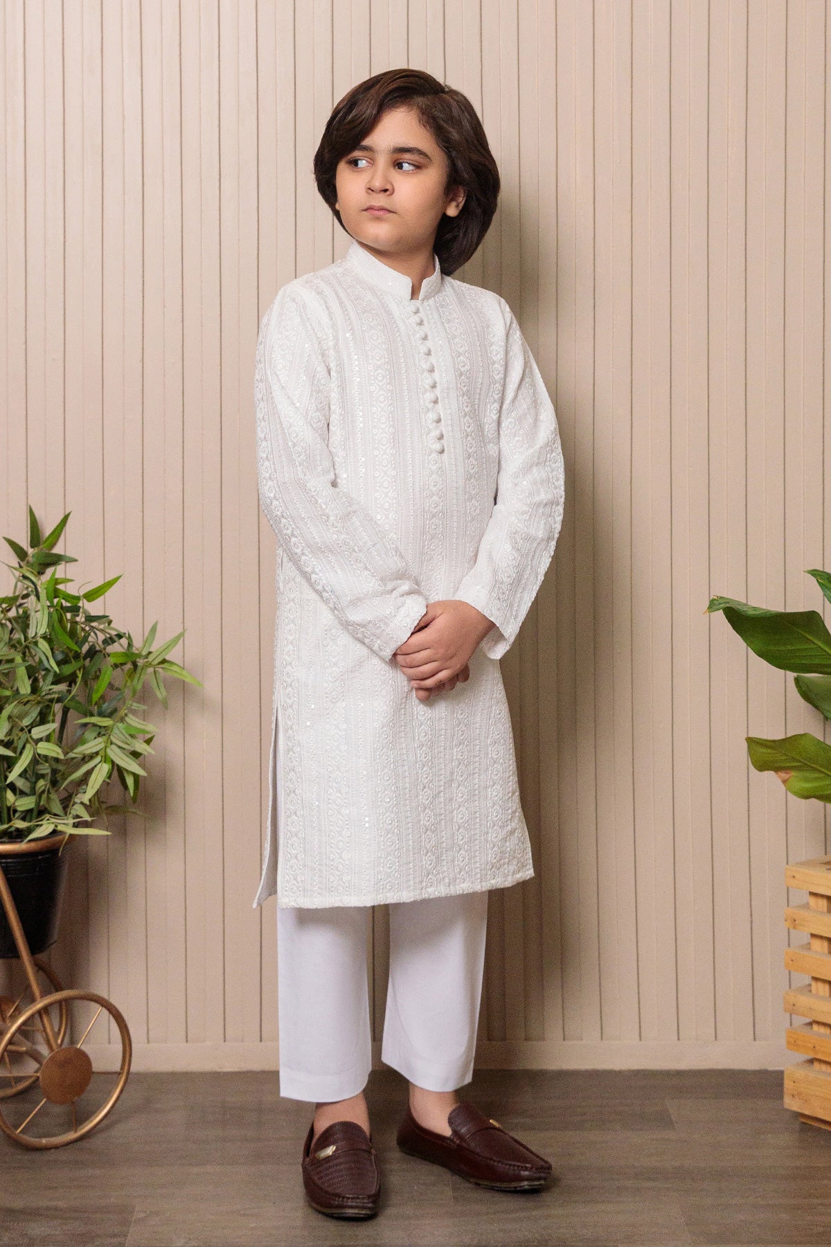 Kids Off White Designer Kurta Pajama