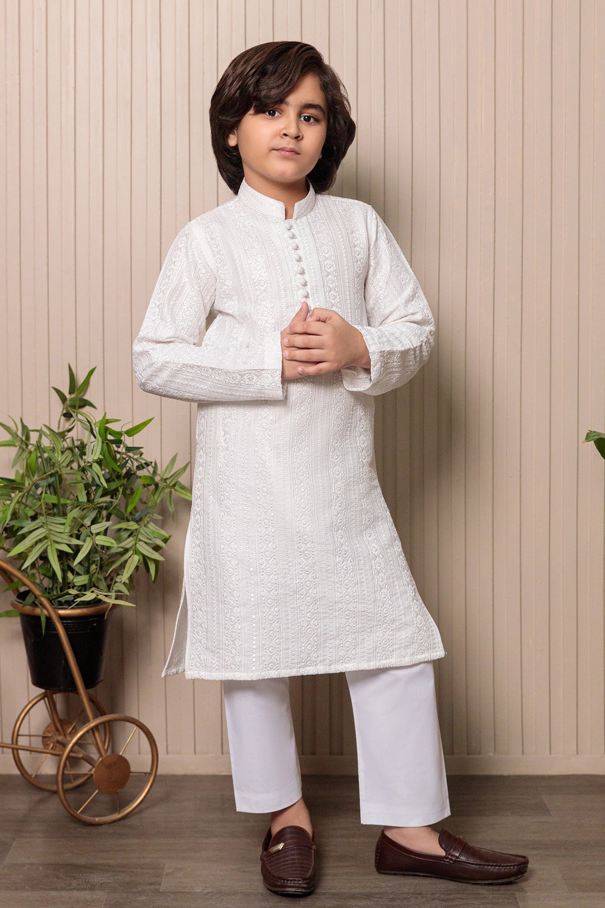 Kids Off White Designer Kurta Pajama