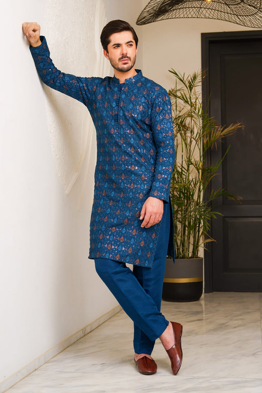 Royal Blue Designer Kurta Pajama