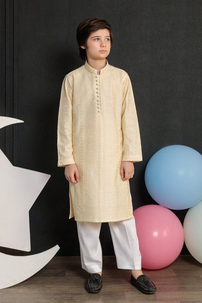 Kids Golden Designer Kurta Pajama