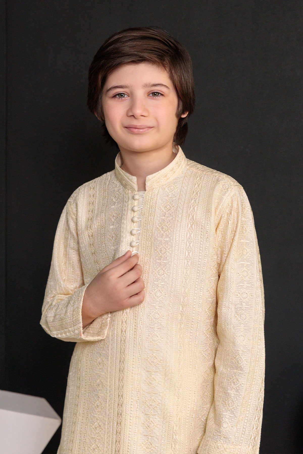 Kids Golden Designer Kurta Pajama