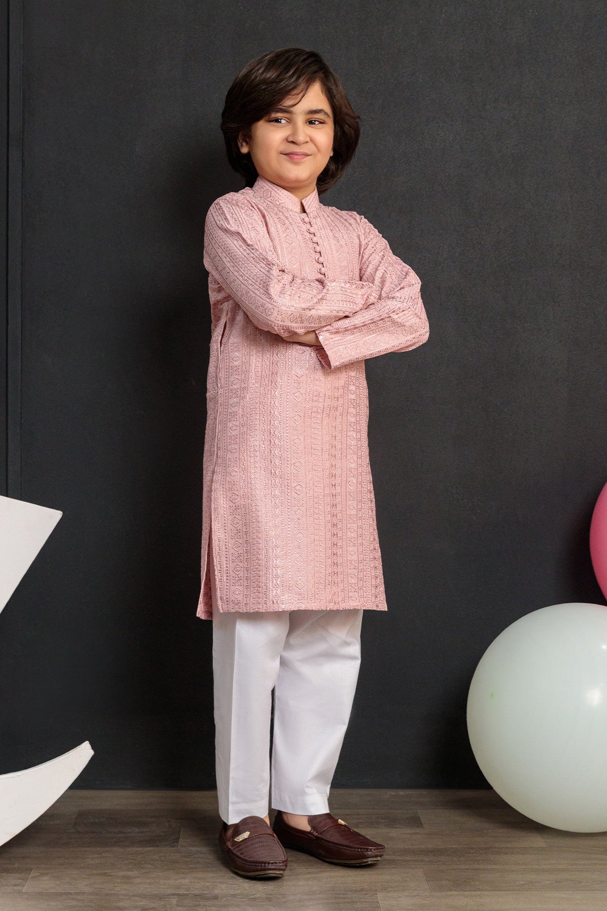 Kids Pink Designer Kurta Pajama