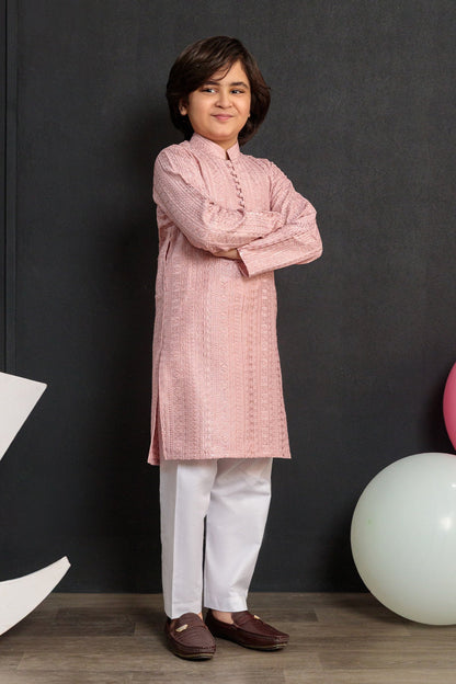 Kids Pink Designer Kurta Pajama
