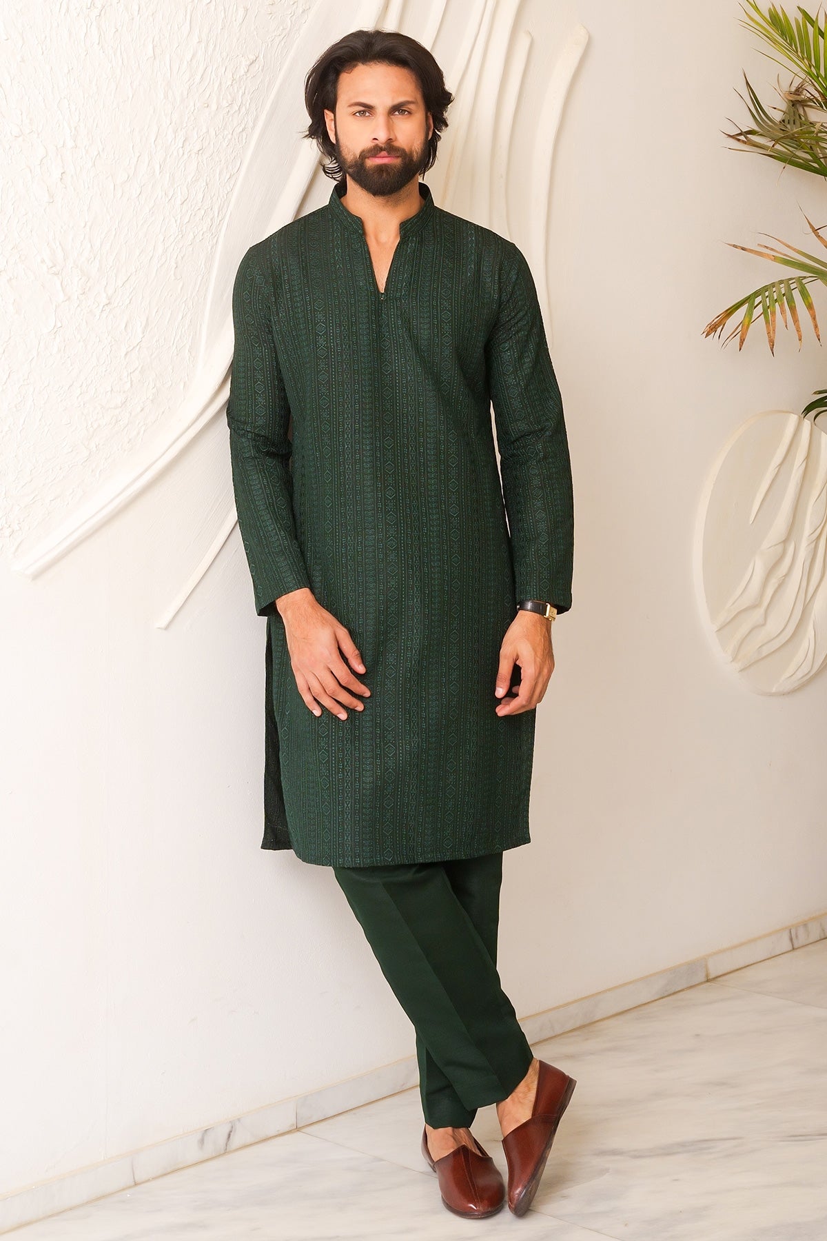 Green Designer Kurta Pajama