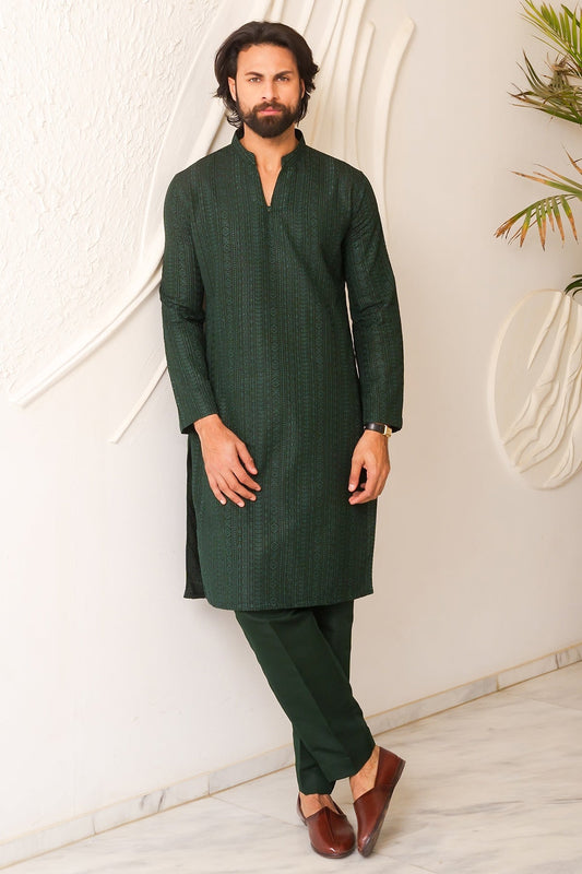 Green Designer Kurta Pajama
