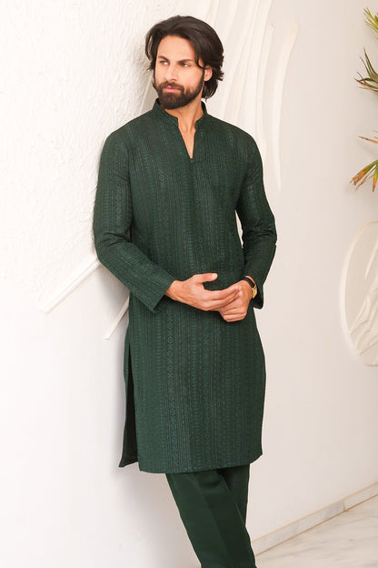 Green Designer Kurta Pajama