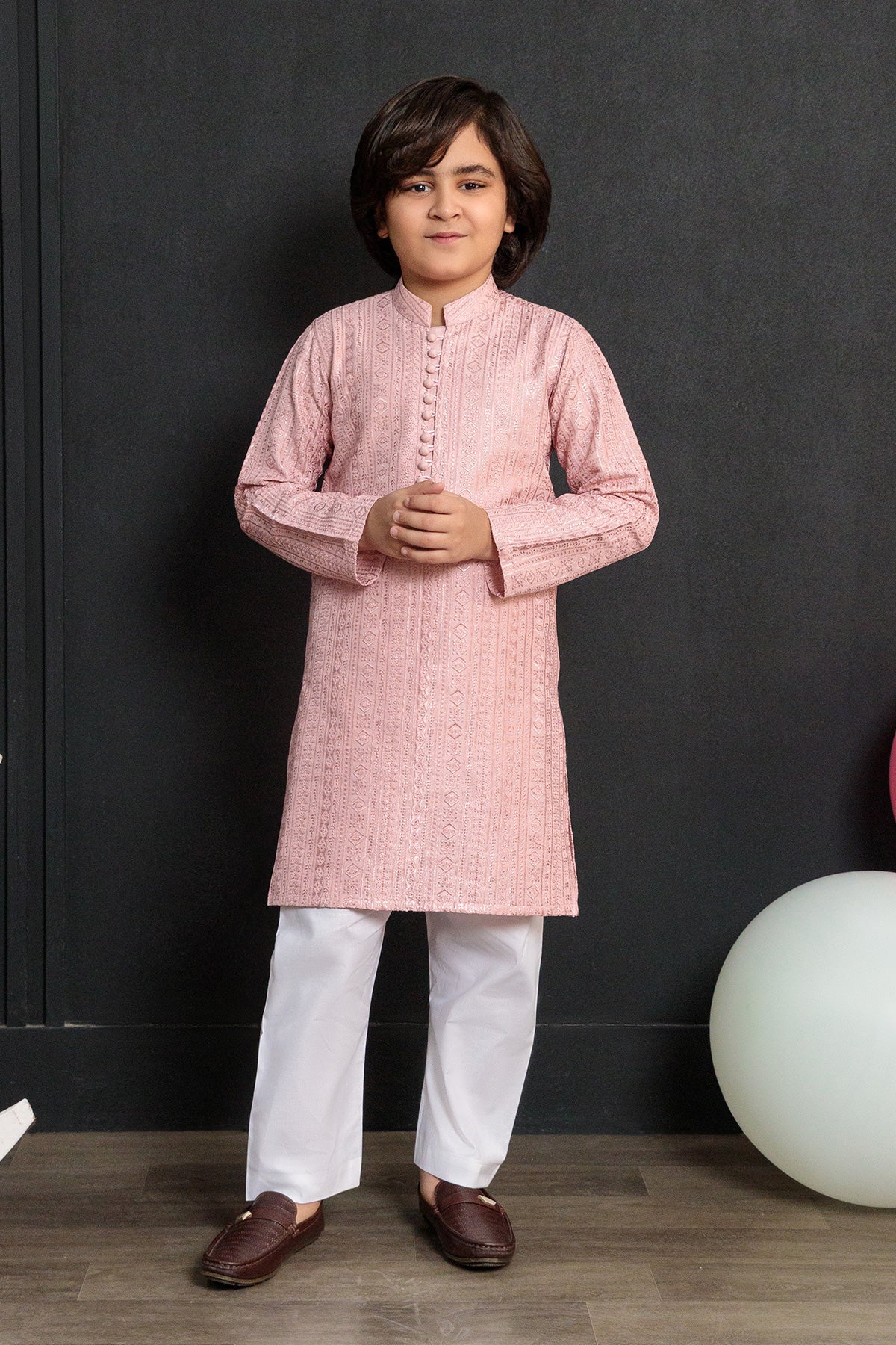 Kids Pink Designer Kurta Pajama