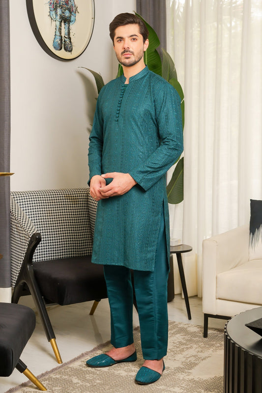 Green Designer Kurta Pajama