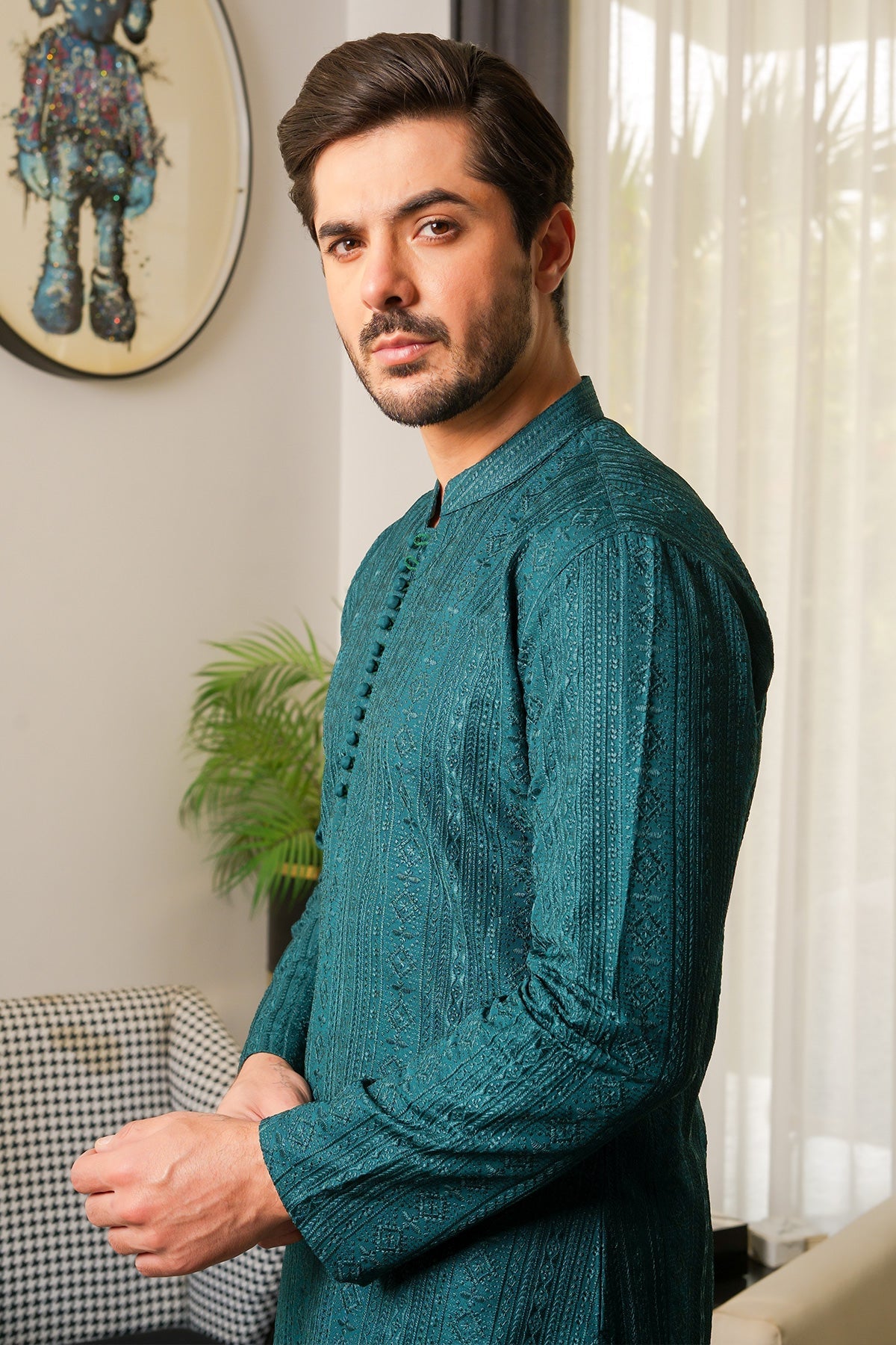 Green Designer Kurta Pajama