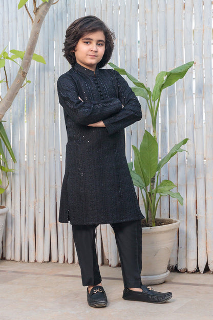 Kids Black Designer Kurta Pajama