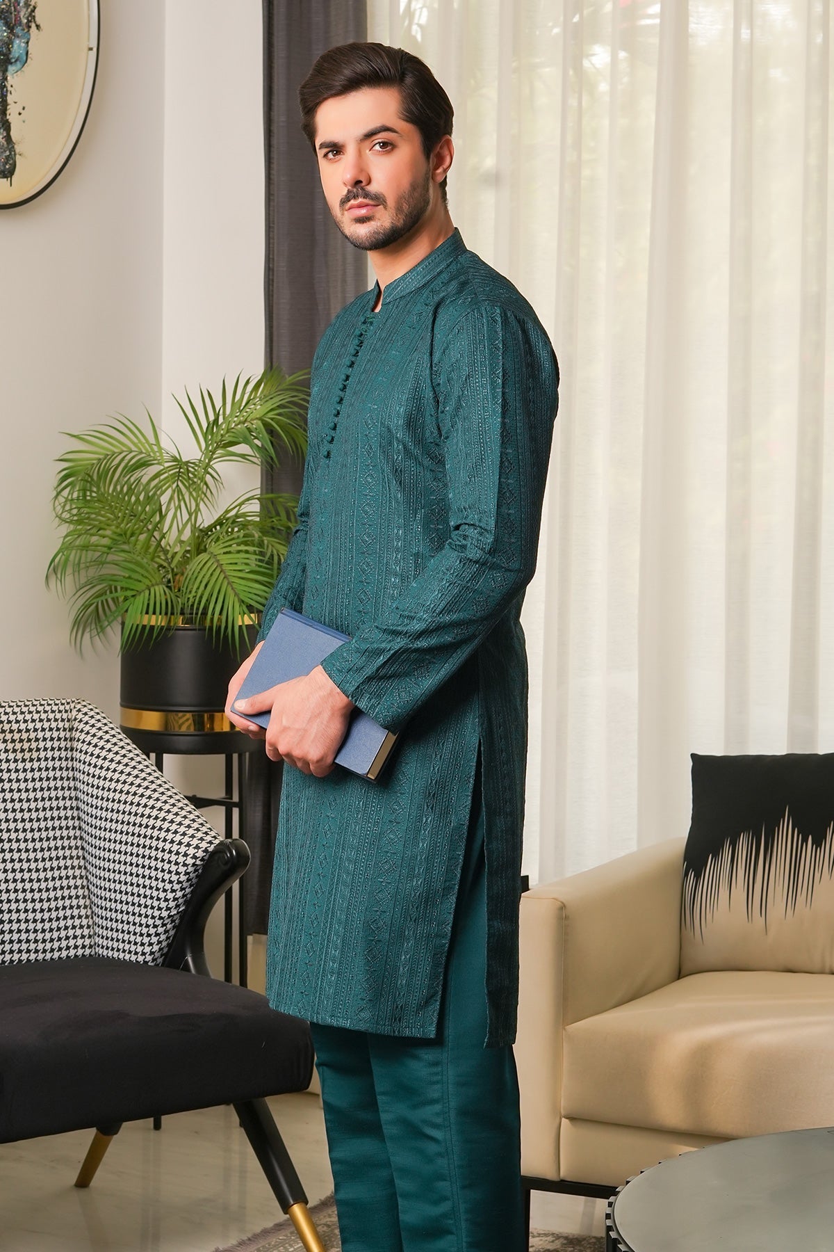 Green Designer Kurta Pajama