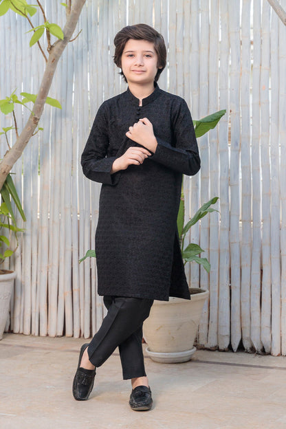 Kids Black Designer Kurta Pajama