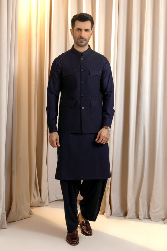 Men’s Deep Blue Waistcoat Waistcoat Set