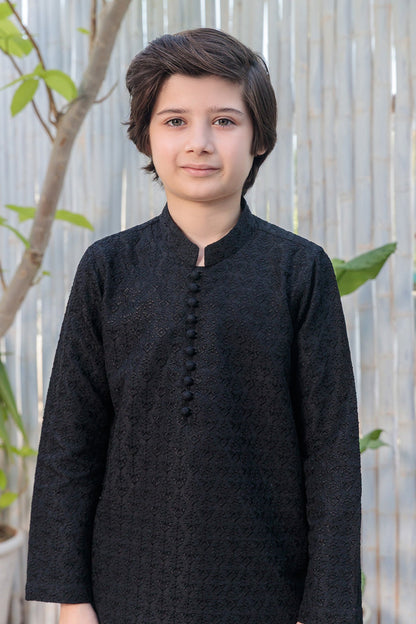 Kids Black Designer Kurta Pajama
