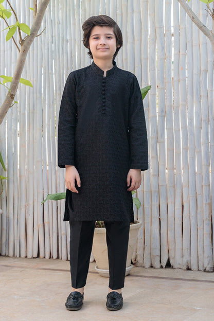Kids Black Designer Kurta Pajama