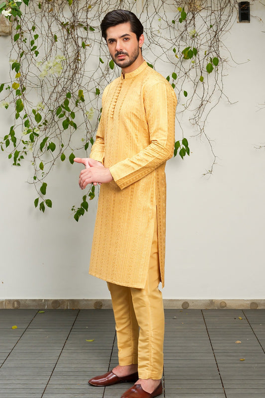 Golden Designer Kurta Pajama