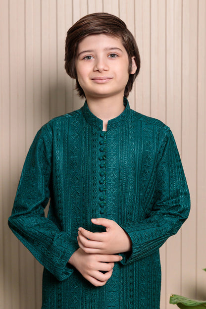 Kids Green Designer Kurta Pajama