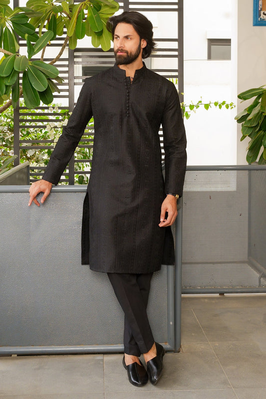 Black Designer Kurta Pajama