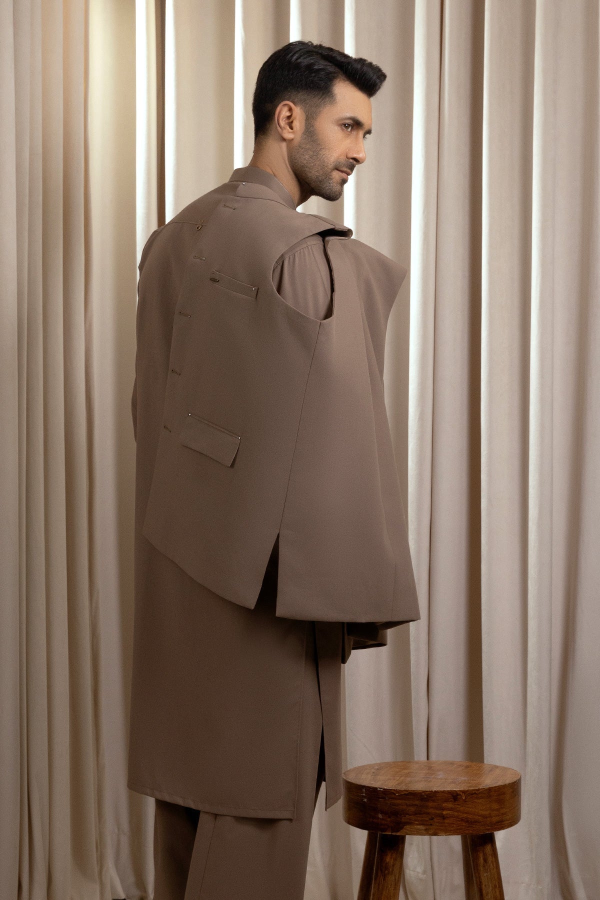 Men’s Mocha Brown Waistcoat Set – Basic & Refined