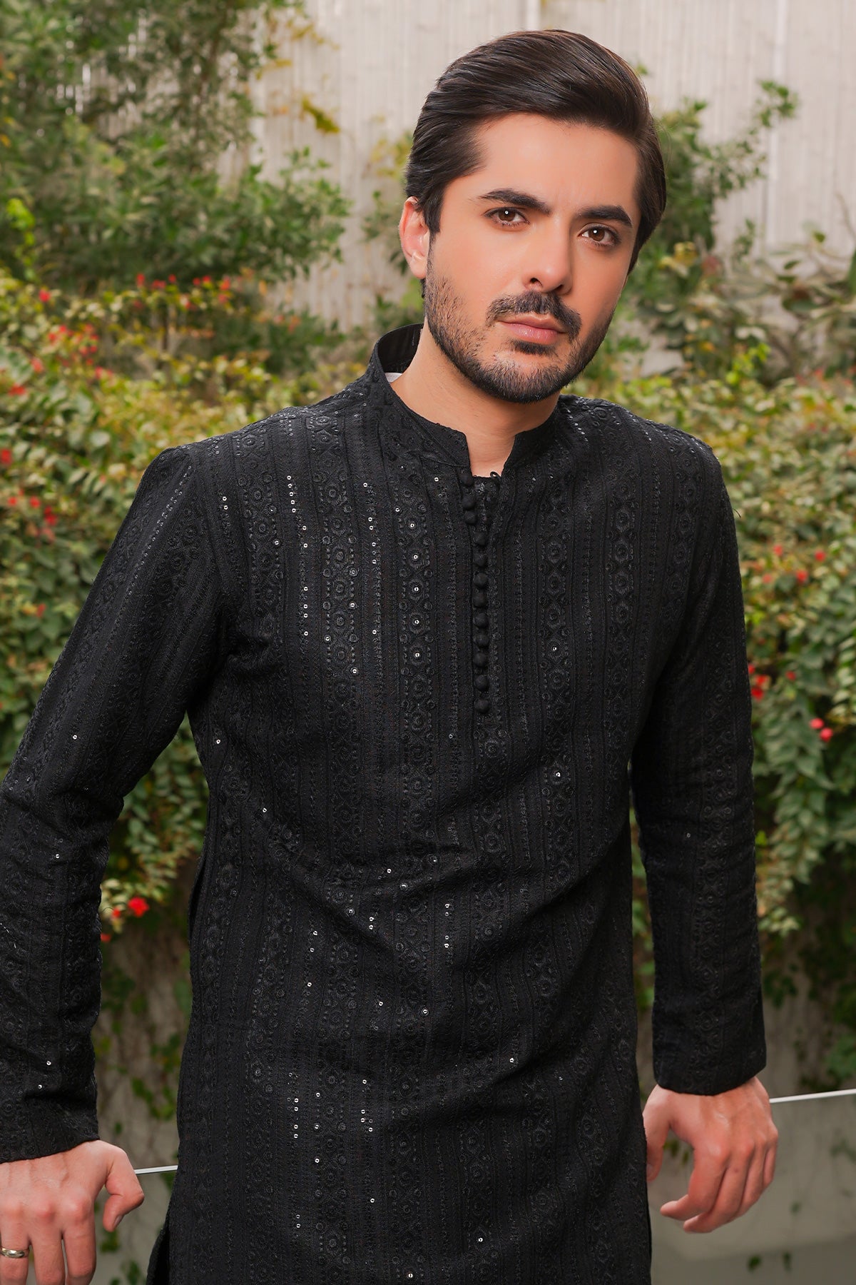 Jet Black Designer Kurta Pajama
