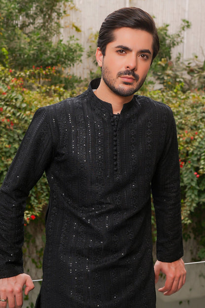 Jet Black Designer Kurta Pajama
