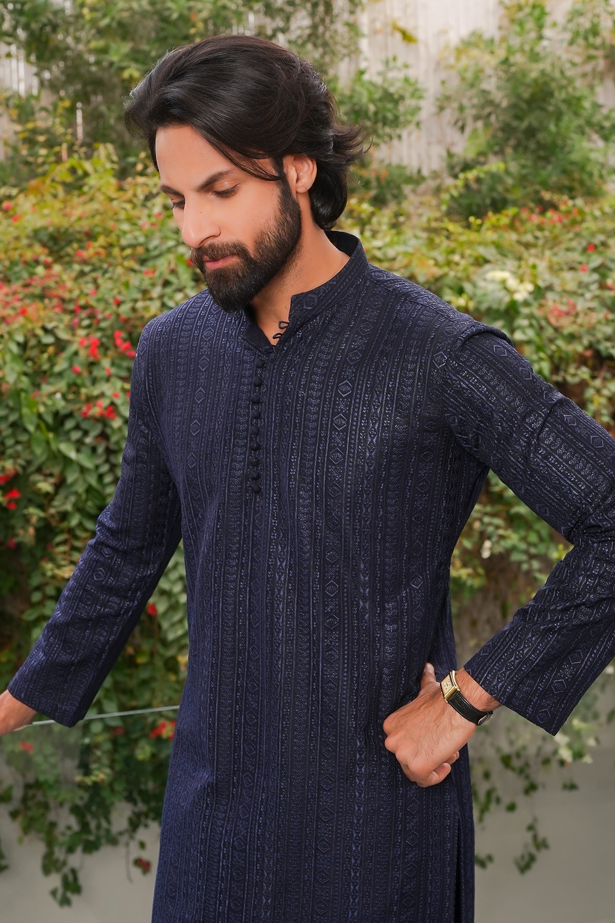 Navy Blue Designer Kurta Pajama