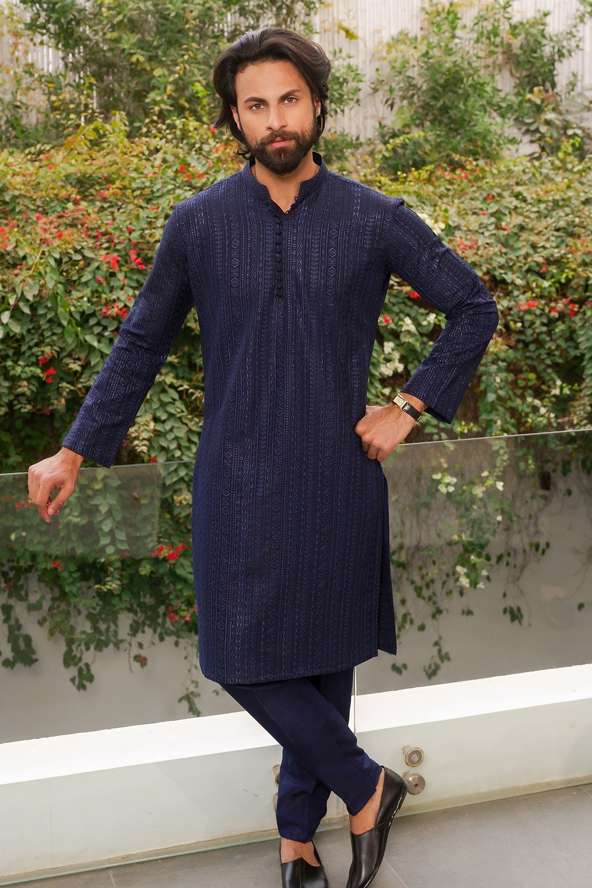 Navy Blue Designer Kurta Pajama