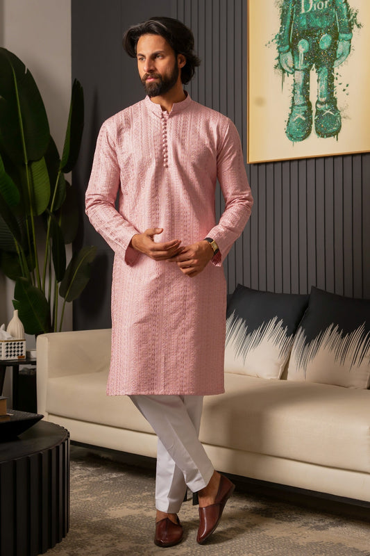 Pink Designer Kurta Pajama