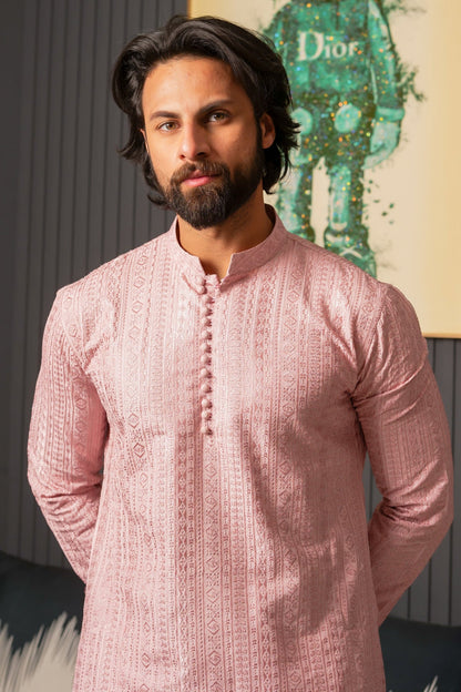 Pink Designer Kurta Pajama