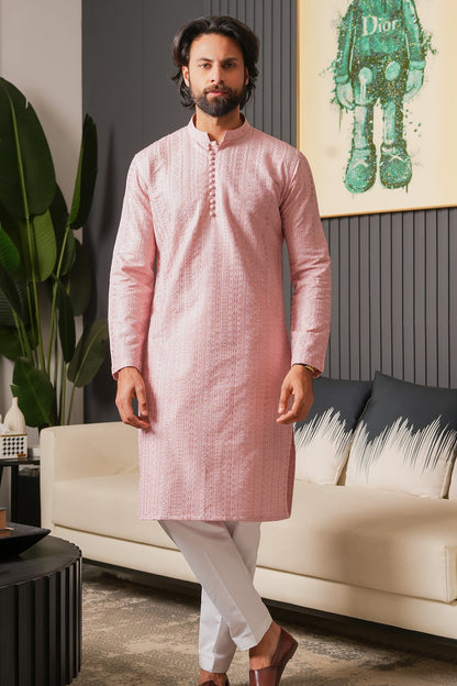 Pink Designer Kurta Pajama