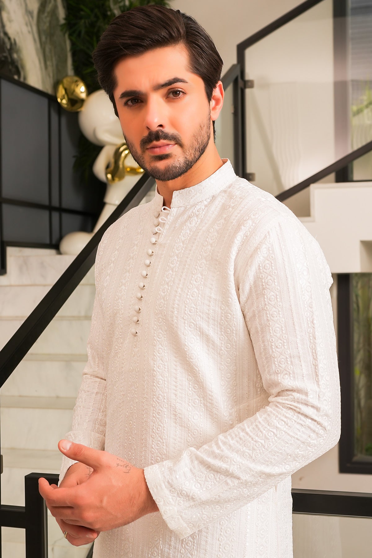 Off White Designer Kurta Pajama