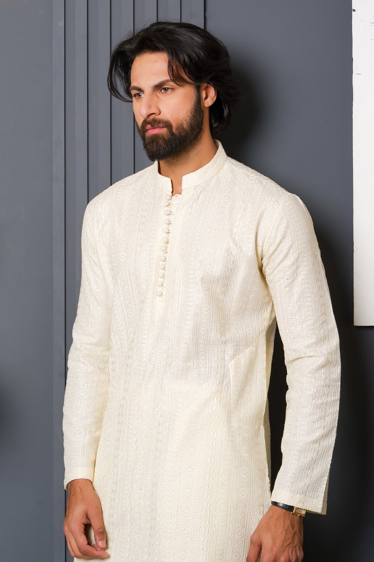 Off White Designer Kurta Pajama