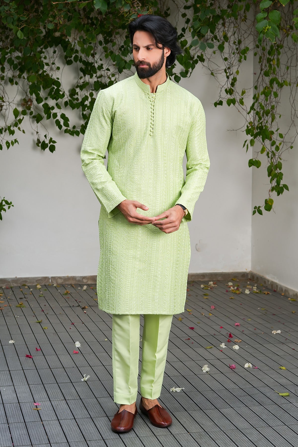 Pistachio Designer Kurta Pajama