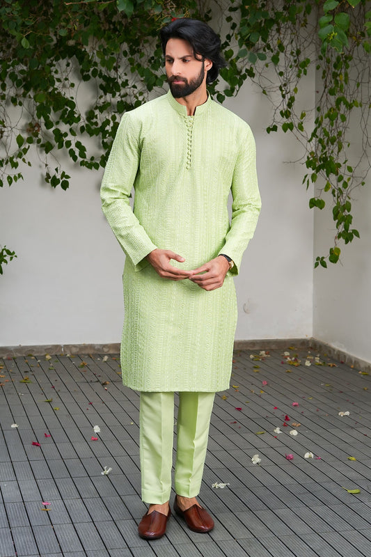Pistachio Designer Kurta Pajama