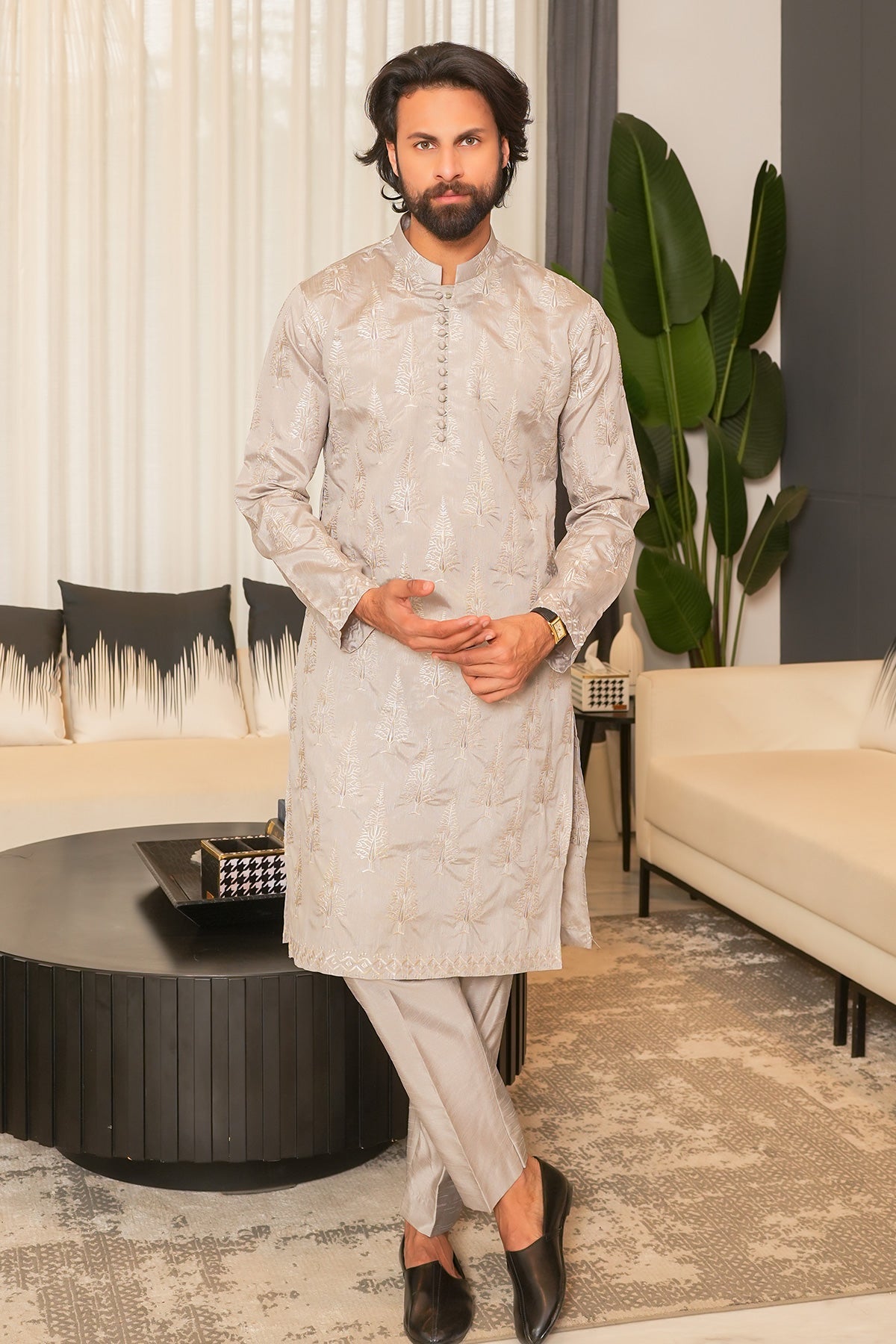 Grey Designer Kurta pajama