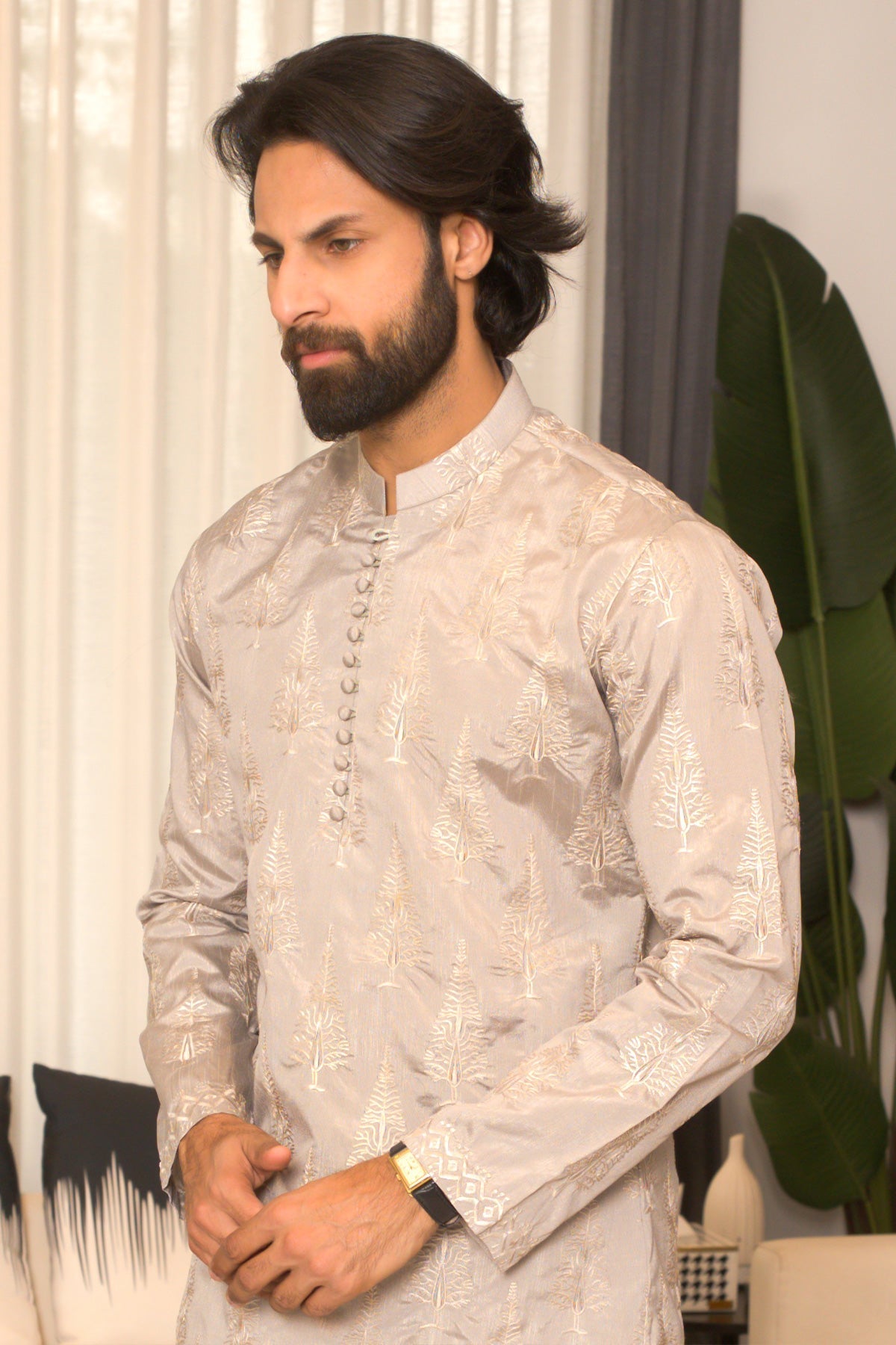 Grey Designer Kurta pajama