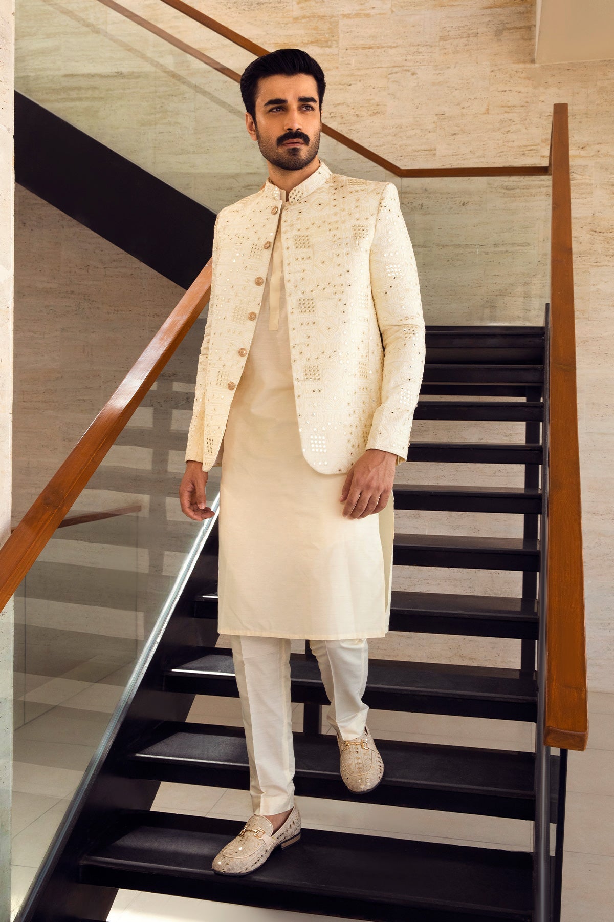 Ivory Elegance Embellished Kurta Set