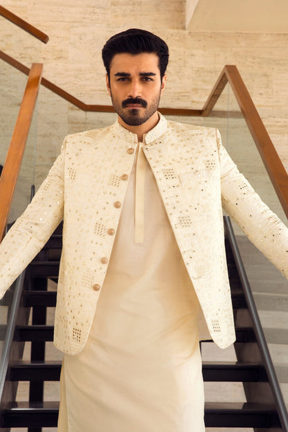 Ivory Elegance Embellished Kurta Set