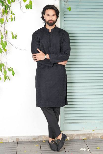 Black Designer Kurta Pajama