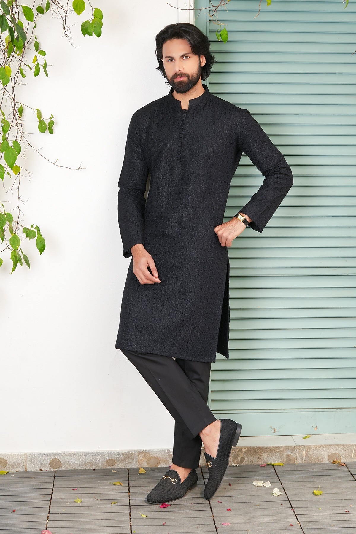 Black Designer Kurta Pajama