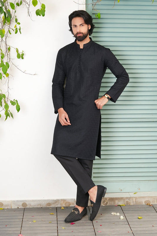 Black Designer Kurta Pajama