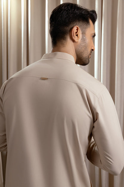 Men’s Ivory Waistcoat Set with Golden Accents