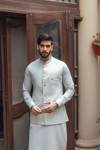 Pistachio Waistcoat with Kurta Pajama